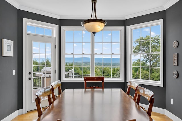 36 Ballymeade Rd, Hopewell Junction, NY 12533 - dining space featuring light wood-style flooring and crown molding