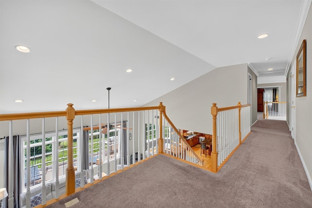 36 Ballymeade Rd, Hopewell Junction, NY 12533 - corridor featuring recessed lighting, carpet flooring, and an upstairs landing