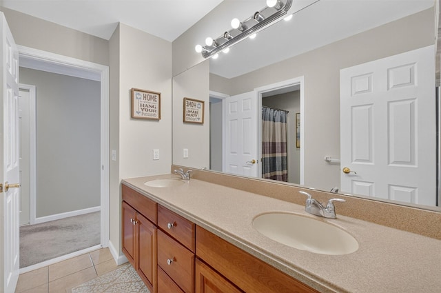 36 Ballymeade Rd, Hopewell Junction, NY 12533 - bathroom with tile patterned floors and double vanity
