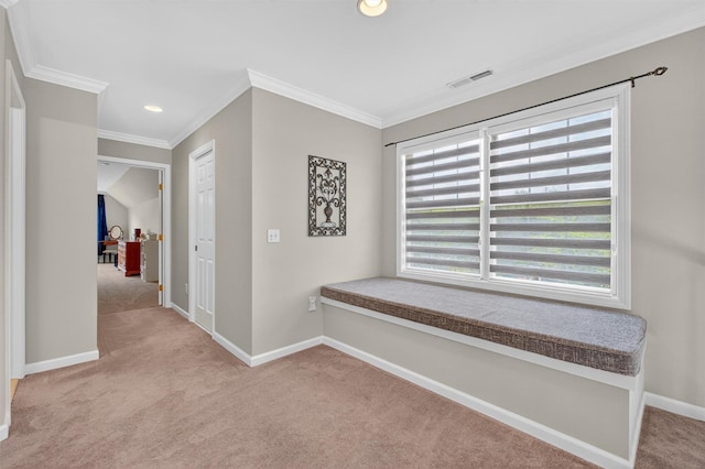 36 Ballymeade Rd, Hopewell Junction, NY 12533 - hallway featuring carpet floors, healthy amount of natural light, crown molding, and recessed lighting