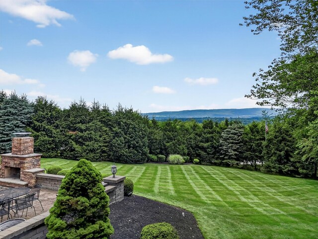 36 Ballymeade Rd, Hopewell Junction, NY 12533 - view of grassy yard with an outdoor stone fireplace