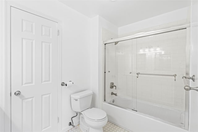 21 Kipp St, Chappaqua, NY 10514 - bathroom featuring combined bath / shower with glass door and tile patterned flooring