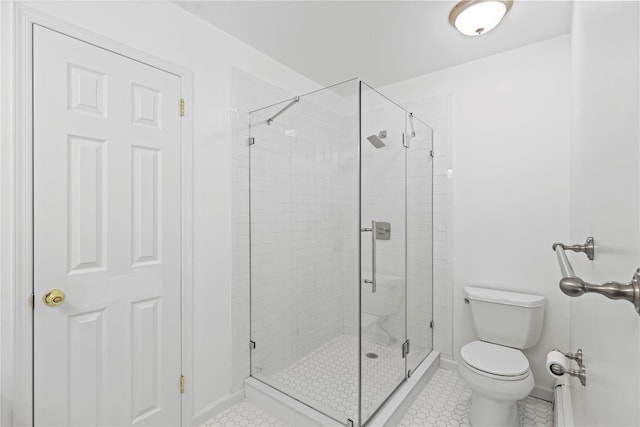 21 Kipp St, Chappaqua, NY 10514 - bathroom featuring a stall shower and tile patterned floors