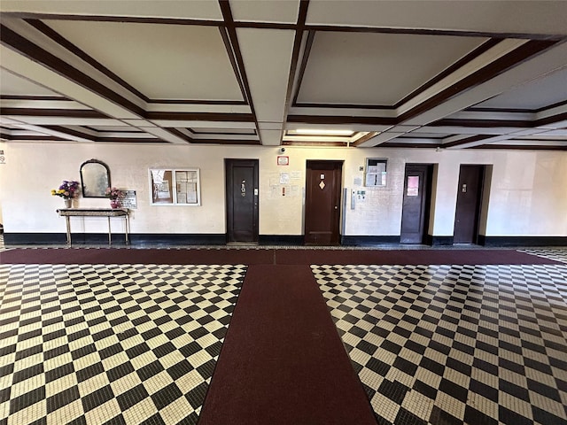 2925 Matthews Ave Unit 5C, Bronx, NY 10467 - common area with coffered ceiling and beam ceiling