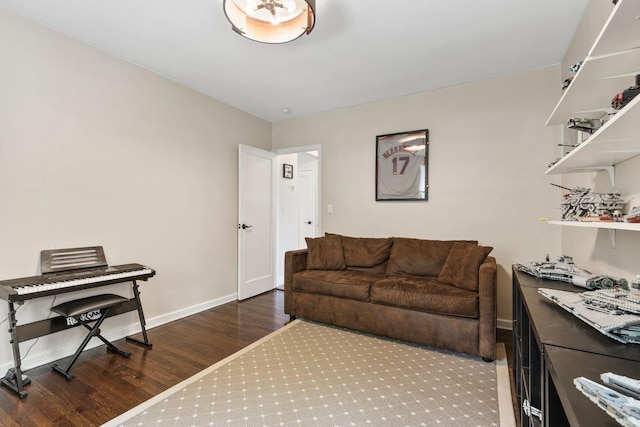8 Walnut Rd, East Rockaway, NY 11518 - living room with baseboards and wood finished floors