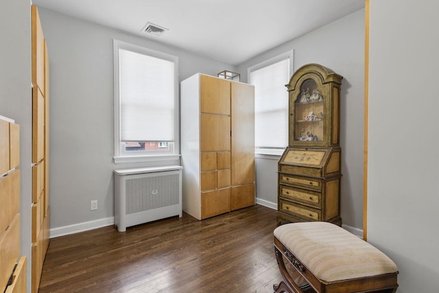 8 Walnut Rd, East Rockaway, NY 11518 - sitting room featuring radiator and dark wood-type flooring