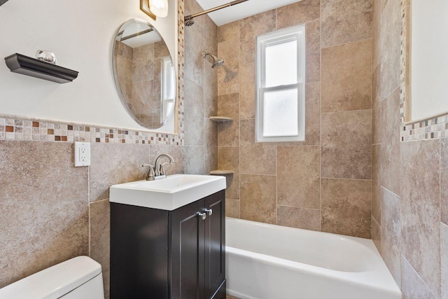 8 Walnut Rd, East Rockaway, NY 11518 - full bathroom with tile walls, shower / washtub combination, and vanity