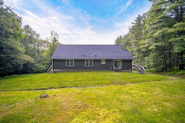 55 Townsend Rd, Liberty, NY 12754 - back of property featuring a lawn and stairs