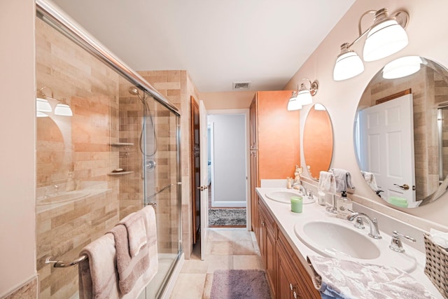 3 Stark Dr, Center Moriches, NY 11934 - bathroom with double vanity and a shower stall