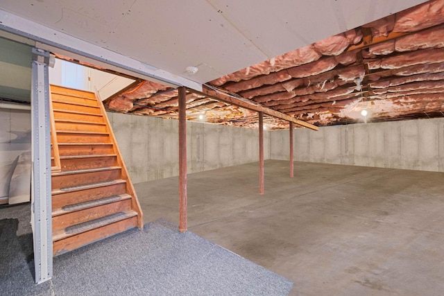 3 Stark Dr, Center Moriches, NY 11934 - unfinished basement with stairway