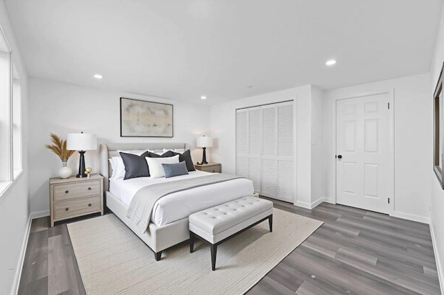 126 Lutz Dr, Valley Stream, NY 11580 - bedroom featuring recessed lighting, wood finished floors, and a closet