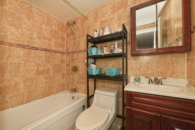 1244 Jefferson Ave, Brooklyn, NY 11221 - full bath featuring tile walls, bathing tub / shower combination, and vanity
