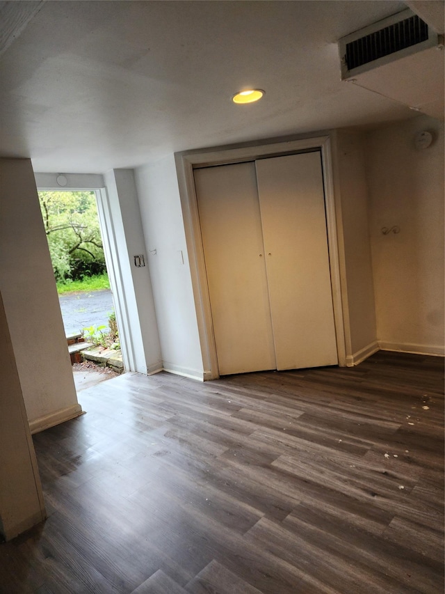 13SLake Drive, Patterson, NY 12563 - unfurnished bedroom with dark wood finished floors, access to outside, recessed lighting, and a closet