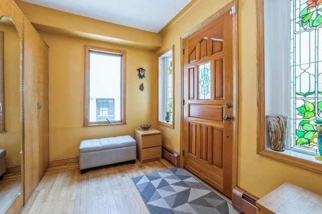 19615 Como Ave, Holliswood, NY 11423 - entryway featuring a baseboard heating unit and light wood-type flooring