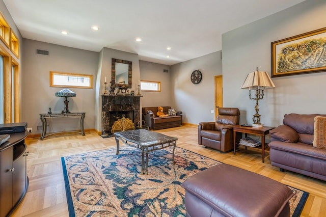 19615 Como Ave, Holliswood, NY 11423 - living room with a high end fireplace and recessed lighting