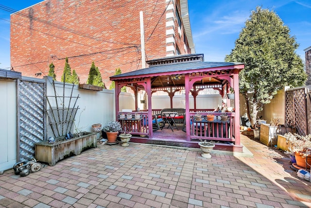 2723 Tilden Ave, Brooklyn, NY 11226 - fenced backyard featuring a gazebo, outdoor dining area, and a patio area