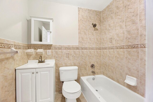 2723 Tilden Ave, Brooklyn, NY 11226 - full bathroom with vanity, shower / washtub combination, and tile walls