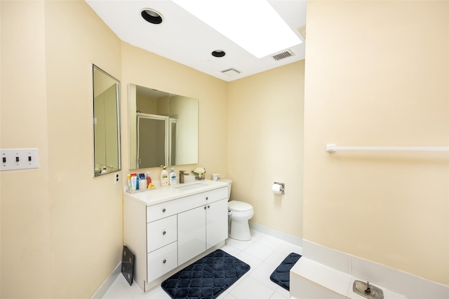 41 Carriage Ct, Jericho, NY 11753 - full bathroom with vanity, a shower with shower door, and tile patterned floors