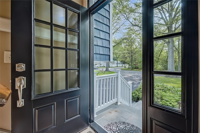 15 Eastover Dr, East Northport, NY 11731 - doorway to outside featuring light tile patterned floors