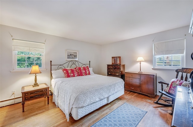 15 Eastover Dr, East Northport, NY 11731 - bedroom featuring multiple windows, wood finished floors, and a baseboard radiator