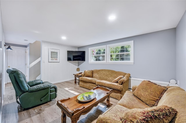 15 Eastover Dr, East Northport, NY 11731 - living room featuring light wood-style flooring and baseboards