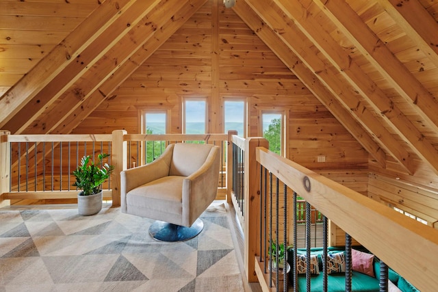 892 Durham Rd, Gilboa, NY 12076 - living area with wood walls and wood ceiling