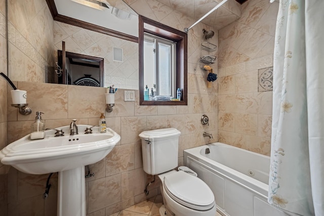 38-16 220th St, Bayside, NY 11361 - full bath with tile walls and shower / bath combo