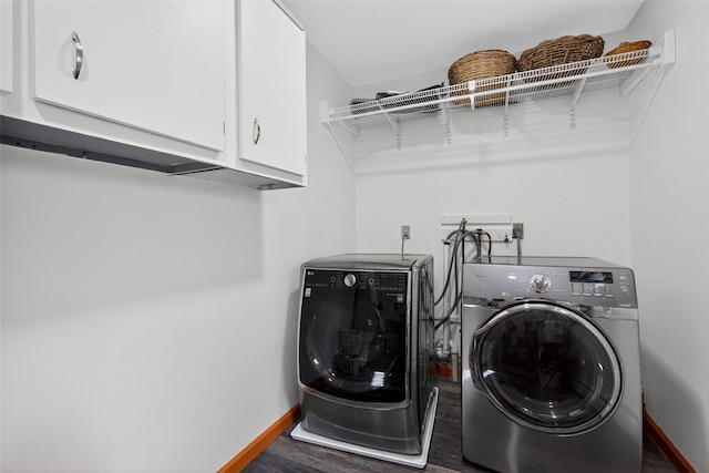 4 Mary Ann Ave, Saugerties, NY 12477 - washroom featuring cabinet space, washing machine and clothes dryer, and wood finished floors