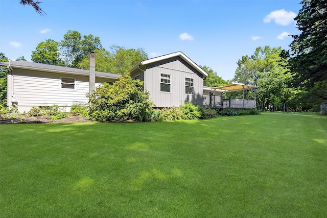 4 Mary Ann Ave, Saugerties, NY 12477 - view of green lawn featuring a wooden deck