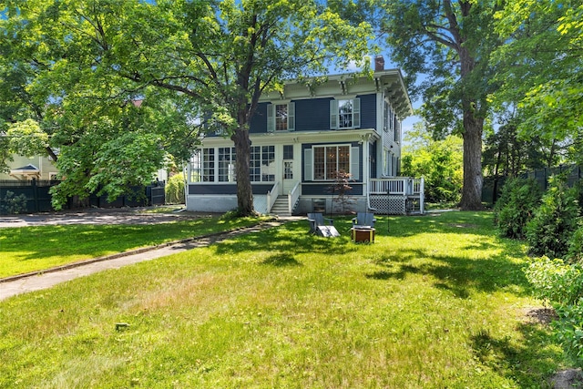 103 Albany Ave, Kingston, NY 12401 - italianate house with a chimney and a deck
