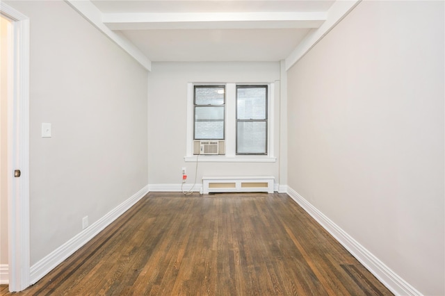 142 E 49th St Unit 4C, New York Manhattan, NY 10017 - empty room featuring wood finished floors, radiator, and cooling unit