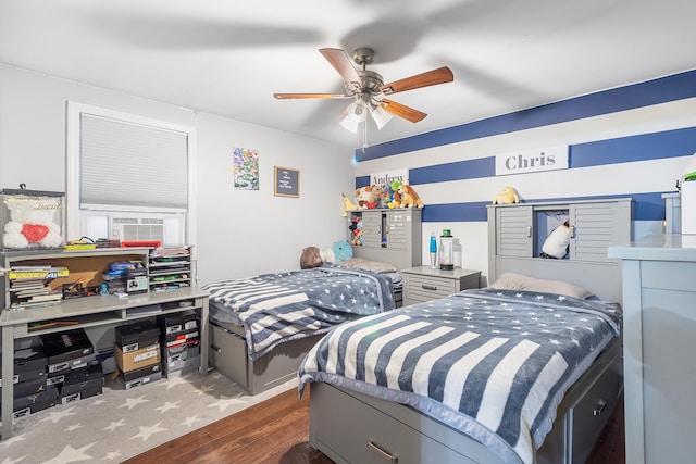40 Ridge Haven Dr, Ridge, NY 11961 - bedroom featuring wood finished floors and ceiling fan