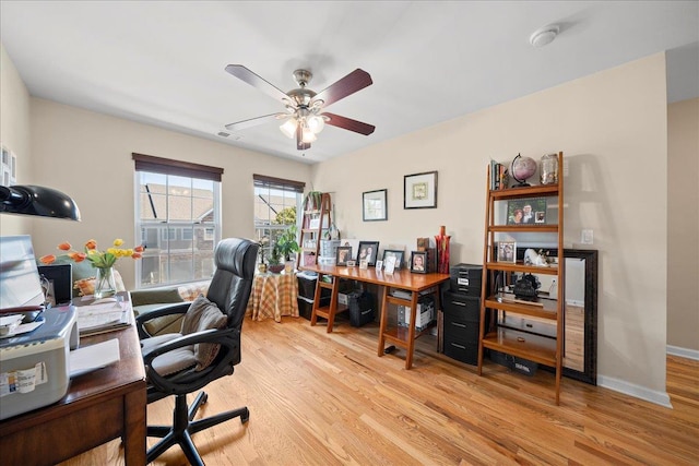 102 Paget Ln, Massapequa, NY 11758 - office space featuring wood finished floors and ceiling fan