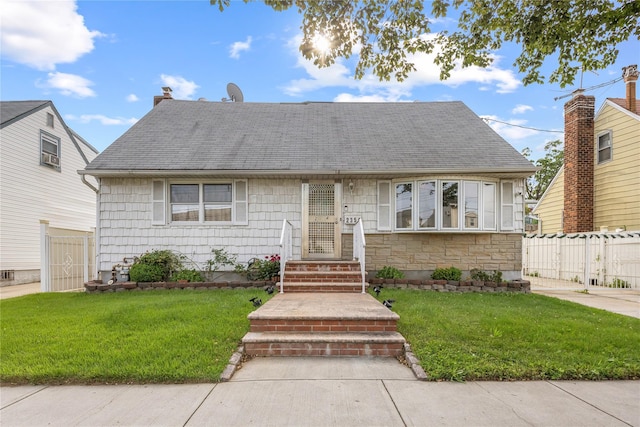 2354 128th St, College Point, NY 11356 - view of front of property with roof with shingles and a chimney