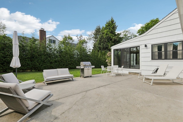 187 Thornbury Rd, Scarsdale, NY 10583 - view of patio featuring grilling area and outdoor dining space