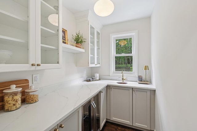 131 Long Pond Rd, Wading River, NY 11792 - indoor wet bar featuring beverage cooler