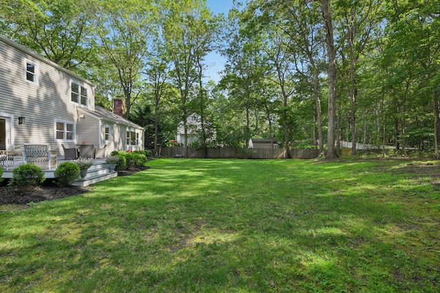 131 Long Pond Rd, Wading River, NY 11792 - view of yard featuring a deck