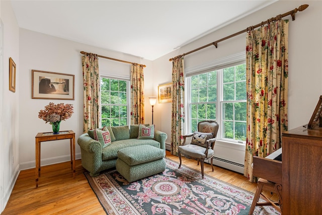 4 Hidden Valley Way, Bedford, NY 10506 - sitting room featuring light wood finished floors and a baseboard radiator