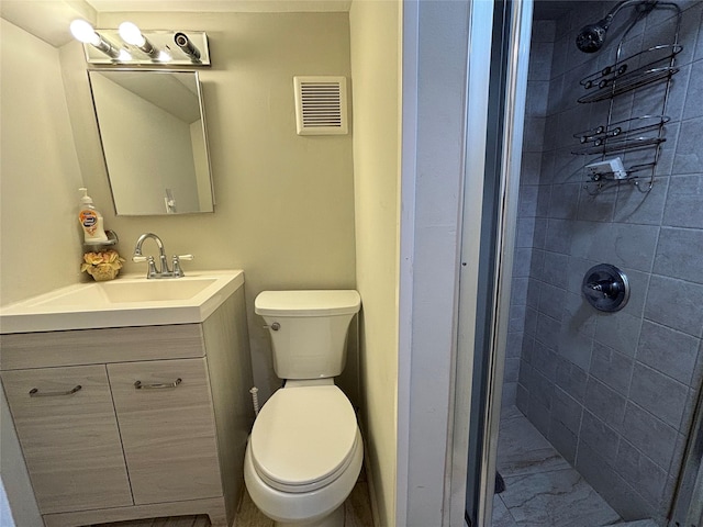 10418 216th St, Queens Village, NY 11429 - full bath featuring a shower stall, vanity, and marble finish floors