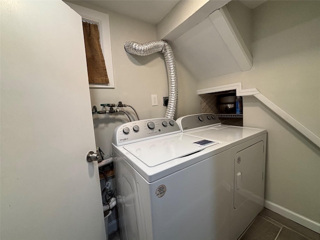 10418 216th St, Queens Village, NY 11429 - washroom with washer and clothes dryer and tile patterned floors