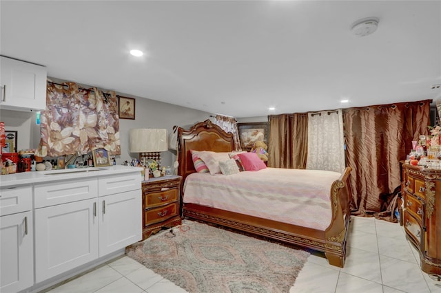 14431 166th St, Jamaica, NY 11434 - bedroom with light tile patterned flooring and recessed lighting