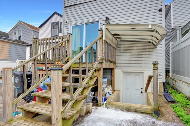 14431 166th St, Jamaica, NY 11434 - view of play area with stairway and a wooden deck