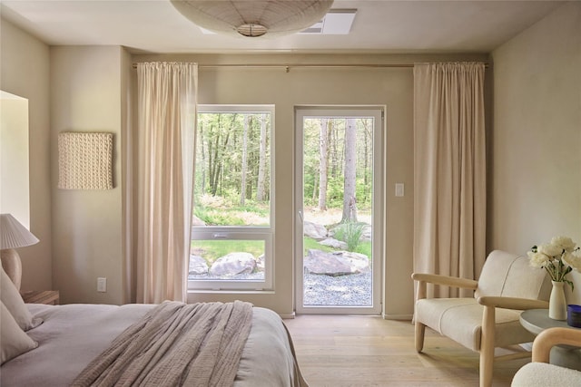 252 Swamp Pond Rd, Narrowsburg, NY 12764 - bedroom with access to outside and light wood-type flooring