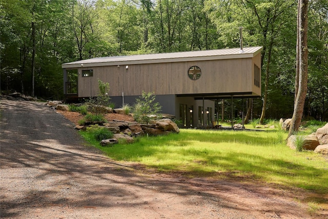 252 Swamp Pond Rd, Narrowsburg, NY 12764 - view of outbuilding featuring a forest view and dirt driveway