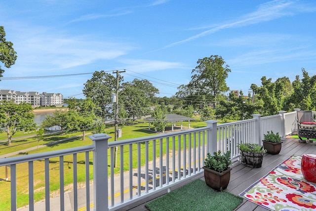 2 Harbor Ln Unit 301, New Rochelle, NY 10805 - wooden terrace featuring a yard