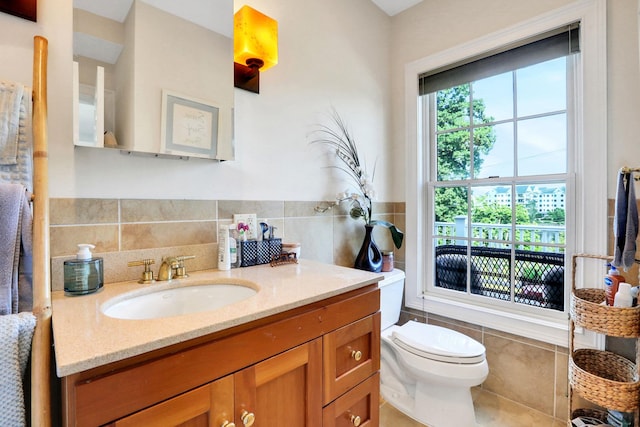 2 Harbor Ln Unit 301, New Rochelle, NY 10805 - bathroom with vanity, tile patterned floors, and tile walls