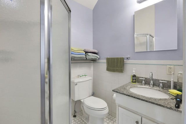 2 Harbor Ln Unit 301, New Rochelle, NY 10805 - full bath featuring a shower stall, vanity, tile patterned flooring, and tile walls
