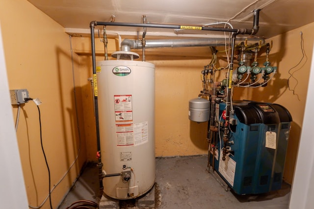 2370 Atlantic Ave, Brooklyn, NY 11233 - utility room featuring gas water heater and a heating unit