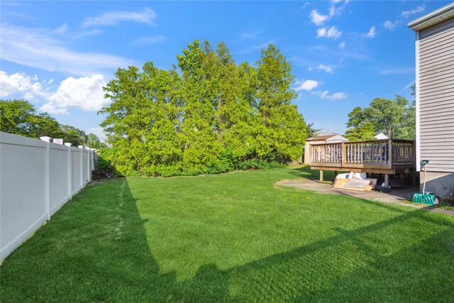 343 W 16th St, Deer Park, NY 11729 - view of yard with a wooden deck