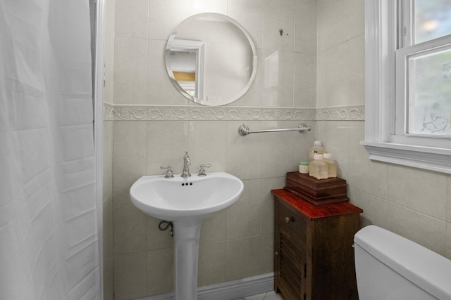 63 Bonnie Meadow Rd, Scarsdale, NY 10583 - bathroom with tile walls and toilet